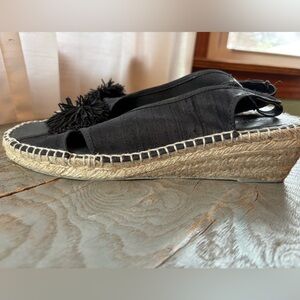 Andre Assous black wedge jute espadrille | size 9